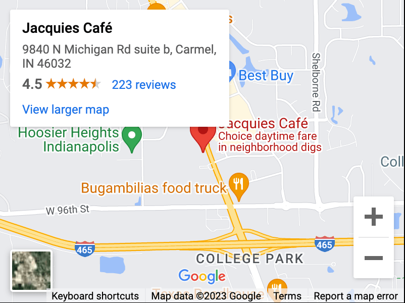 Jacquie&apos;s Café Map